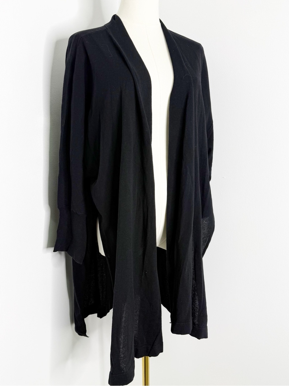 Chico’s Open Front Cardigan Black Long Knit Sweater Large NWT
